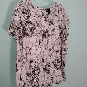 Woman's Black and White Flower Top